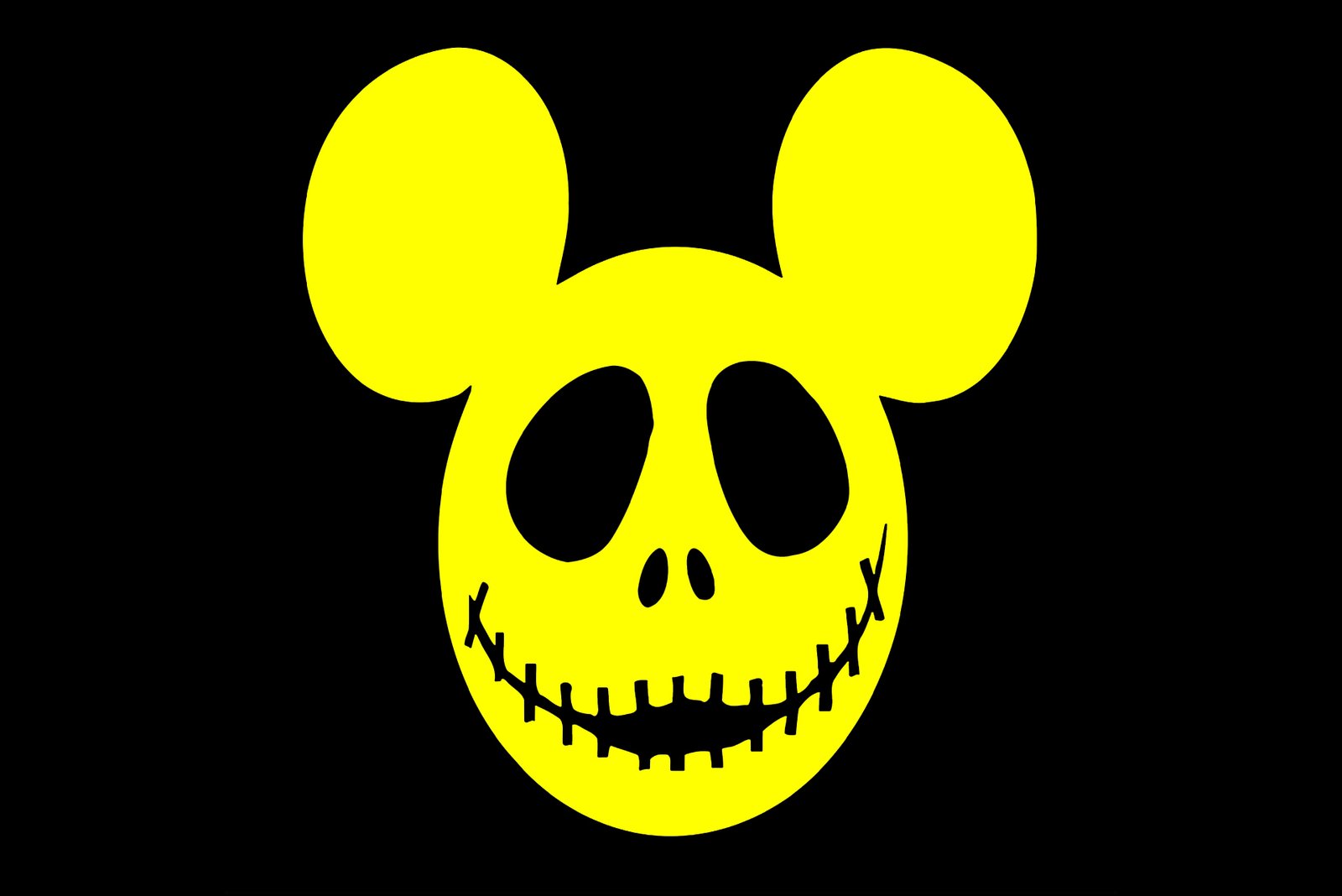 Evil Mickey Mouse Stitched Mouth T-Shirt