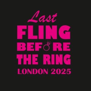 Custom hen night t-shirts, Last Fling Before the Ring t-shirts, Personalised hen party t-shirts, Hen night t-shirts with location and year, Bride squad t-shirts, Hen party souvenirs, Matching hen night outfits