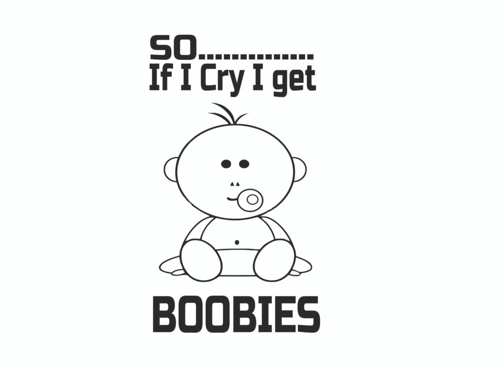 Funny baby grow, Cute baby graphic onesie, Baby grow with humorous text, "So If I Cry I Get Boobies" baby outfit, Unique baby clothing, Baby gift ideas, Comfortable cotton baby grow, Cheeky baby outfit
