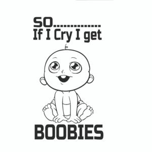 Funny baby grow, Cute baby graphic onesie, Baby grow with humorous text, "So If I Cry I Get Boobies" baby outfit, Unique baby clothing, Baby gift ideas, Comfortable cotton baby grow, Cheeky baby outfit