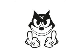 Felix the Cat T-Shirt, Middle Finger Cat Shirt, Funny Cartoon Tee, Sarcastic Graphic Tee, Retro Cat Shirt, Edgy Cartoon Apparel, Unisex Humor Tee