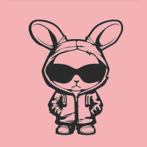 Cool Bunny T-Shirt, Hoodie Bunny Graphic Tee, Stylish Animal Shirt, Trendy Streetwear T-Shirt, Cute Bunny Hoodie Shirt, Edgy Bunny Design, Unique Animal Tee, Unisex Casual T-Shirt